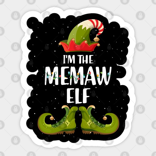 Im The Memaw Elf Christmas Sticker by intelus